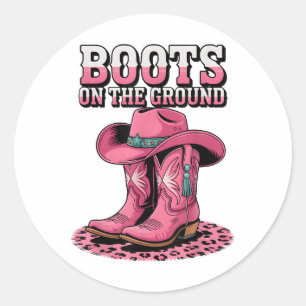 Laarzen op de grond Country Cowboy Western Cowgirl Ronde Sticker