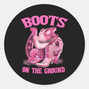 Laarzen Op De Grond Country Western Cowboy Cowgirl Ronde Sticker