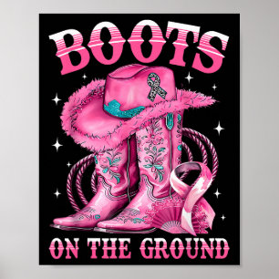 Laarzen op de grond Cowgirl Westerne borstkanker Poster