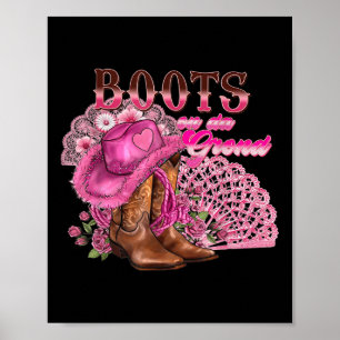 Laarzen op de grond dansen Westerne Cowgirl Countr Poster