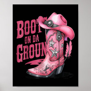 Laarzen op de grond dansen Westerne Cowgirl Countr Poster