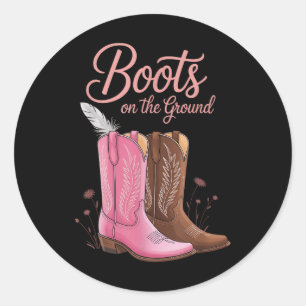 Laarzen op de grond Juneteenth Cowgirl waar ze Ronde Sticker
