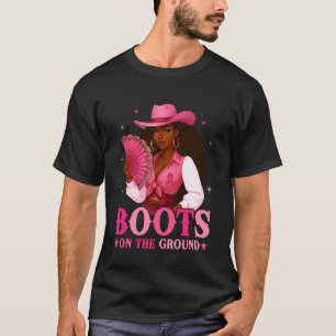 Laarzen Op De Grond Roze Cowgirl Borstkanker Wes T-shirt