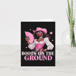 Laarzen op de grond Roze Cowgirl Borstkanker West Kaart