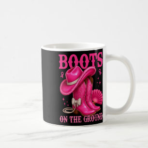 Laarzen op de grond Roze Cowgirl Borstkanker West Koffiemok
