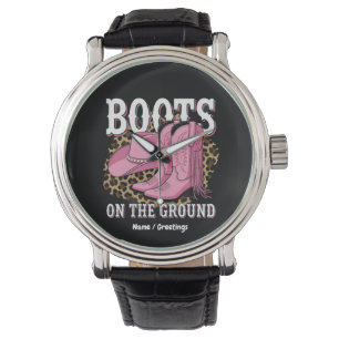 Laarzen op de grond Westerne Cowgirl Linedance Horloge