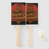 Laarzen op de grond - Westerne Vibe Hand Fans Handwaaier (Voorkant en achterkant)