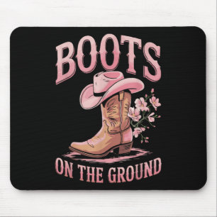 Laarzen op de grond Zwarte Cowgirl Western waar Th Muismat