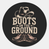 Laarzen op de grondlijn Dansende lijn Danslijn D Ronde Sticker (Voorkant)