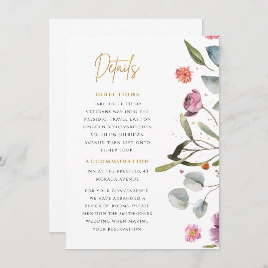 Laarzen van Wellington met bloemendetails Informatiekaartje (Voorkant / Achterkant)