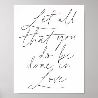 Laat al wat je doet in het handschrift van de lief poster