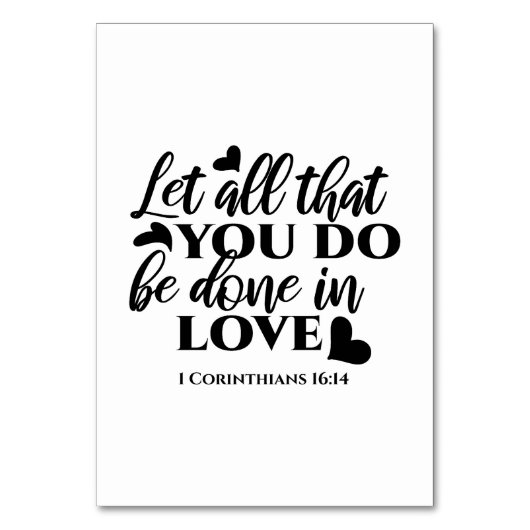 Laat alles geschieden in liefde (1 Kor.16:14) Kaart (Voorkant)