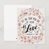 Laat alles wat je doet in liefde gebeuren feestdagenkaart (Voorkant / Achterkant)