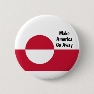 Laat Amerika Weggaan - Groenland vlag Ronde Button 5,7 Cm