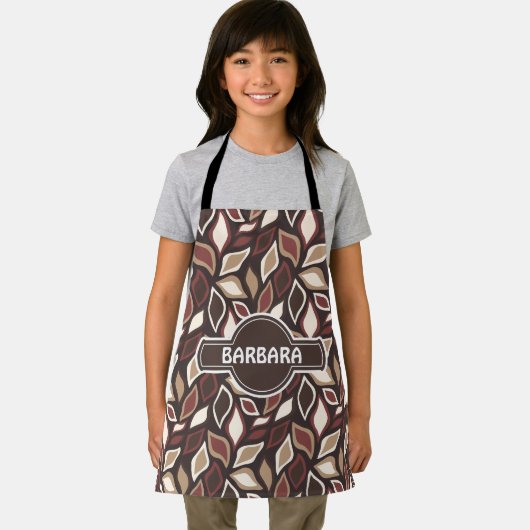 Laat beige bruin minimaal patroon schort (Insitu)