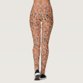 Laat Berries Oranje Elegant Waterverf Floral Leggings (Achterkant)