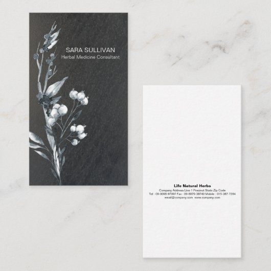 Laat bessen kruidengeneeskunde kruiden visitekaartje (Voorkant / Achterkant)