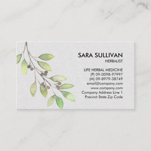 Laat bessen kruidengeneeskunde kruiden visitekaartje (Voorkant)