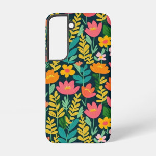 Laat bloemen kleurrijk ontwerp samsung galaxy hoesje