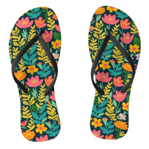 Laat bloemen kleurrijk ontwerp teenslippers