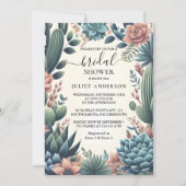 Laat Boho Leaf Desert Cacti Succulent Vrijgezellen Kaart (Voorkant)