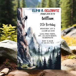 Laat Boy Tree Fun Cliff Rock klimmen 21e verjaarda Kaart