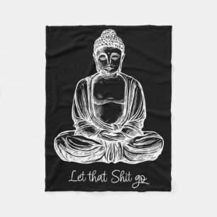 Laat Dat Gaan Cool Mediterende Boeddha Yoga Shirt Fleece Deken
