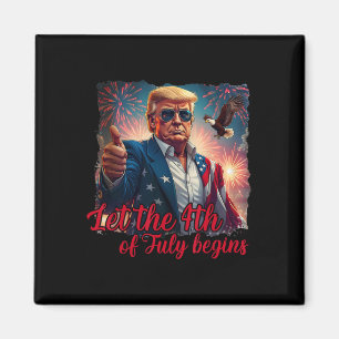 Laat de 4e Juli Beginnen Grappige Trump Amerikaans Magneet