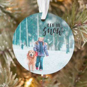 Laat de aangepaste kerstfoto Snow Ornament