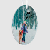 Laat de aangepaste kerstfoto Snow Ornament (voorkant)
