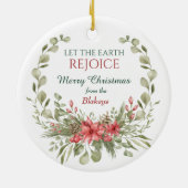 Laat de Aarde vreugde Deer Fawn Wreath Keramisch Ornament (Achterkant)