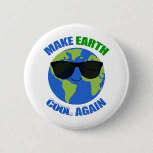 Laat de aarde weer opboksen klimaatverandering ronde button 5,7 cm