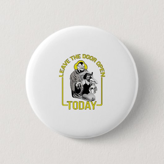 Laat De Deur Vandaag Open Ronde Button 5,7 Cm (Voorkant)