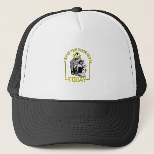 Laat De Deur Vandaag Open Trucker Pet (Voorkant)