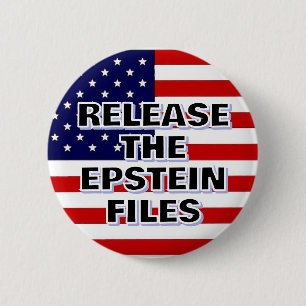 LAAT DE EPSTEIN-DOSSERS VRIJ (Amerikaanse vlag) Ronde Button 5,7 Cm