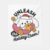 Laat de feestvreugde los - Schattigee hondenkerst Fleece Deken (Voorkant)