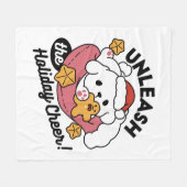 Laat de feestvreugde los - Schattigee hondenkerst Fleece Deken (Voorkant (Horizontaal))