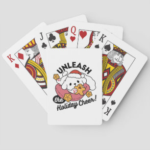 Laat de feestvreugde los - Schattigee hondenkerst Pokerkaarten