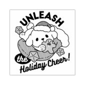 Laat de feestvreugde los - Schattigee hondenkerst Rubberstempel (Afrduk)