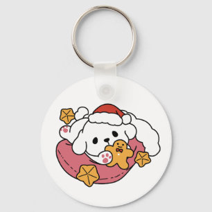 Laat de feestvreugde los - Schattigee hondenkerst Sleutelhanger