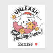 Laat de feestvreugde los - Schattigee hondenkerst Sticker (Vel)