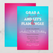 Laat de Flamingle Summer Pool Party 30th Birthday Kaart (Voorkant / Achterkant)
