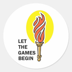 LAAT DE GAMES BEGINNEN RONDE STICKER