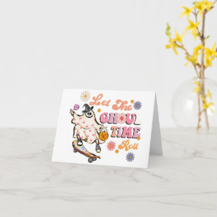 Laat de Ghoul-tijd Rollen Retro Halloween Kaart