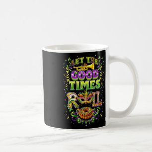 Laat de goede tijd rollen Mardi Gras kralen Louisi Koffiemok