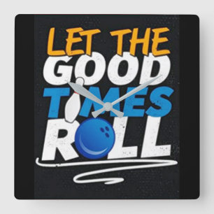 ***LAAT DE GOEDE TIMES ROLL TRAILER CLOCK** VIERKANTE KLOK