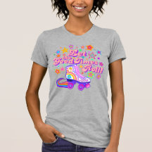 Laat de Good Times Roll 70's Rainbow Skating T-shi