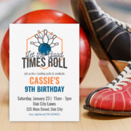 Laat de Good Times Roll Bowling Birthday Kaart