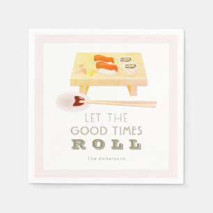 Laat de Good Times Roll Sushi roze papier Napkins Servet