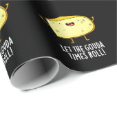 Laat de Gouda Times Roll Funny Cheese Pun Dark BG Cadeaupapier (Rol Hoek)